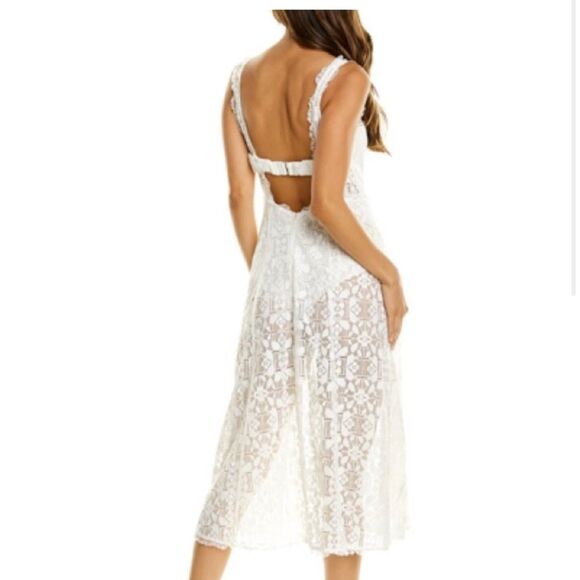 For Love And Lemons Nadine White Lace MIDI Dress size 4 - Picture 5 of 15